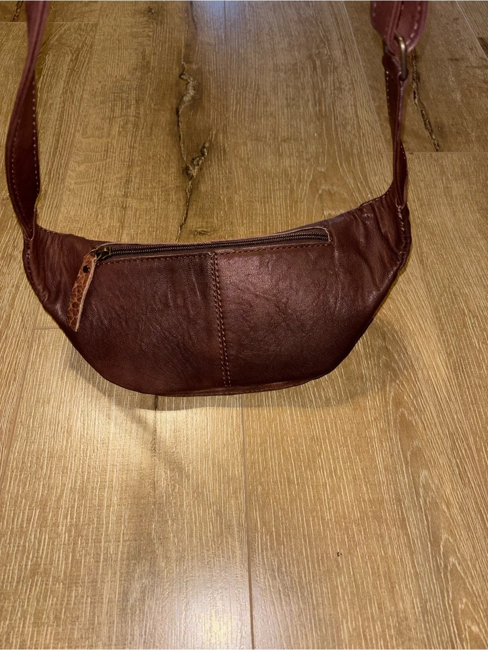 Genuine Leather and Woven Southwestern Crossbody Bag in Red, Cream & Brown
